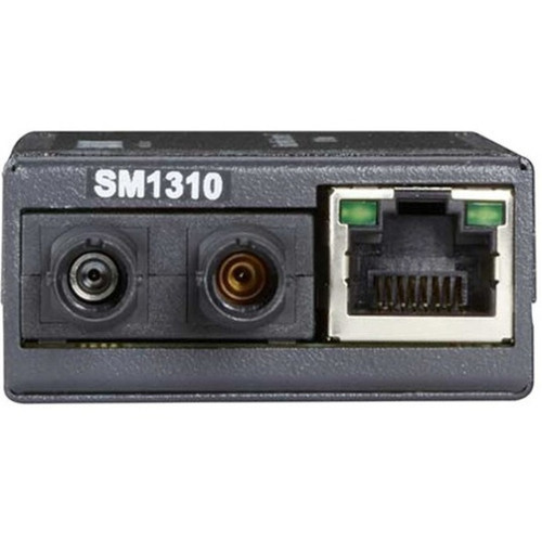 Black Box MultiPower Miniature TransceiverMedia Converter - 1 x Network RJ-45 - 2 x ST Ports - DuplexST Port - Single-mode - Fast - LHC036A-R4