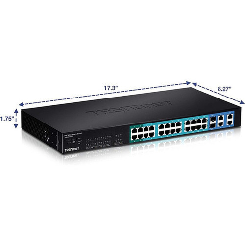 TRENDnet 28-Port 10100Mbps Web Smart PoE Switch 20 x PoE Ports 4 x PoE Ports 2 x Gigabit Ports 2 x Shared Gigabit Ports RJ-45 TPE-224WS