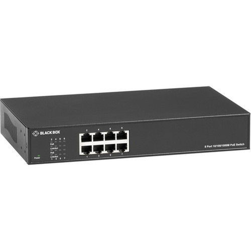 Black Box LPB1300 Series Gigabit Ethernet PoE Switch - 8 Ports - TAA Compliant - 2 Layer Supported - 230 W Power Consumption - 30 W - LPB1308A-R2