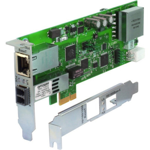 Transition Networks PCIe Gigabit Ethernet Fiber Network Interface Card With PoE - PCI Express 21 x1 - 2 Ports - 1 - 1 x SC Ports N-GXE-POE-SC-01L