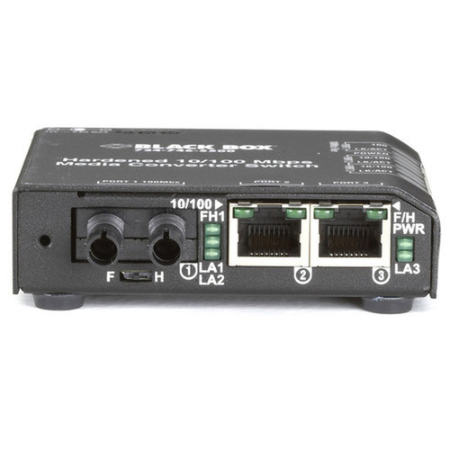 Black Box Fast Ethernet 100-Mbps Hardened Temperature Switch - 2 10100-Mbps Copper RJ45 1 100-Mbps Multimode Fiber 1300nm - LBH100A-H-ST-12
