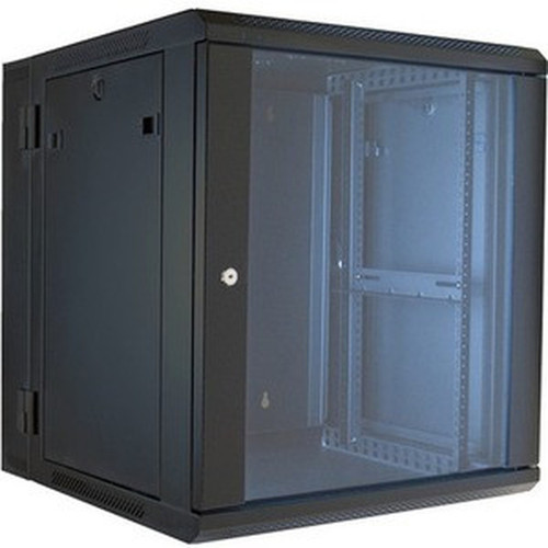 VMP 19 Hinged Wall Equipment Rack Enclosure - 12 Spaces - 12U Rack Height x 19 48260 mm Rack Width - Wall Mountable - Black - - ERWEN-12E