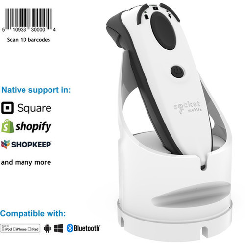 Socket Mobile DuraScanreg D730 Laser Barcode Scanner White  Charging Dock - Wireless Connectivity - 15 ft 4572 mm Scan Distance CX3779-2539