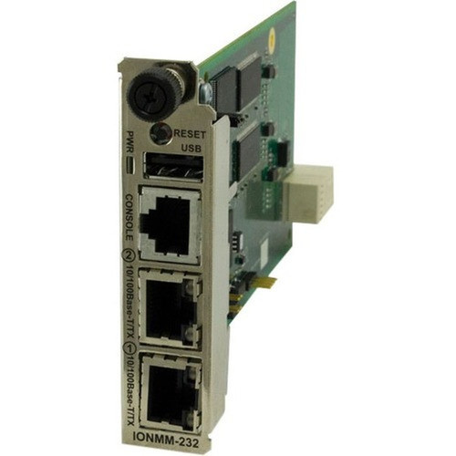 Transition Networks Management Module for the ION Chassis with a RS232 RJ-45 CLI Port - For Data Networking - 2 x RJ-45 1001000Base-T IONMM-232
