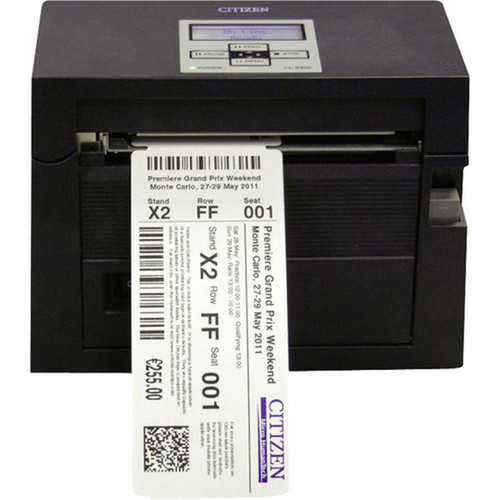 Citizen CL-S400DT Desktop Direct Thermal Printer - Monochrome - Label Print - Fast Ethernet - USB - Serial - Black - LCD Display - - - CL-S400DTETU-R
