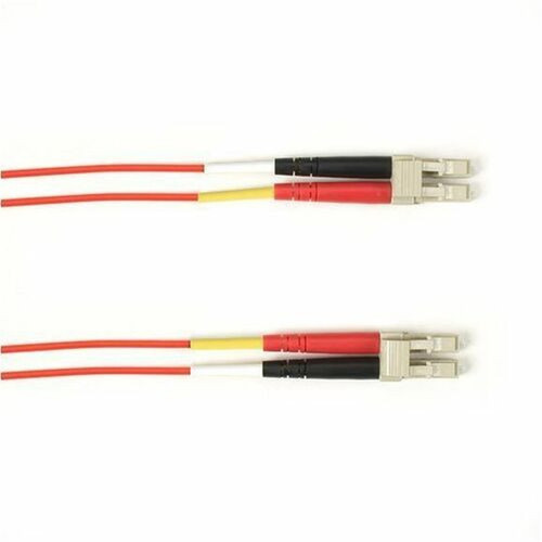 Black Box Fiber Optic Duplex Patch Network Cable - 98 ft Fiber Optic Network Cable for Network Device - First End 2 x LC Network - - FOCMR10-003M-LCLC-RD