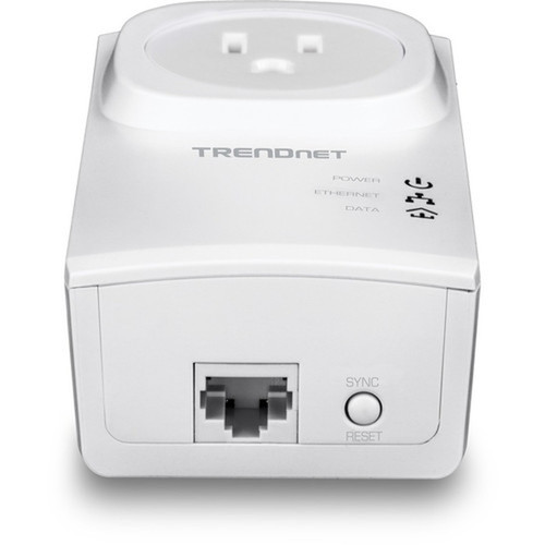 TRENDnet Powerline 500 AV Nano Adapter Kit With Built-In Outlet Power Outlet Pass-Through Includes 2 x TPL-407E Adapters Plug  For TPL-407E2K
