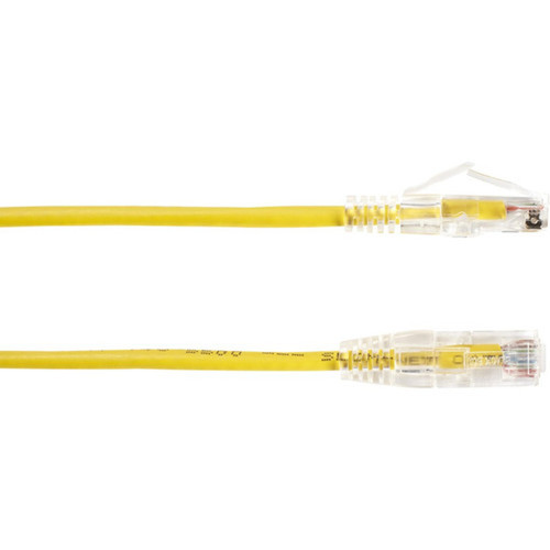 Black Box Slim-Net Cat6 UTP Patch Network Cable - 1 ft Category 6 Network Cable for Patch Panel Wallplate Network Device - First 1 C6PC28-YL-01