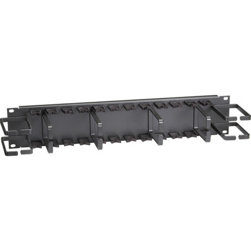 Black Box Horizontal IT Rackmount Cable Manager - 2U 19  Single-Sided Black - Rack Cable Management Panel - Black - 1 - 2U Rack - 37804-R2
