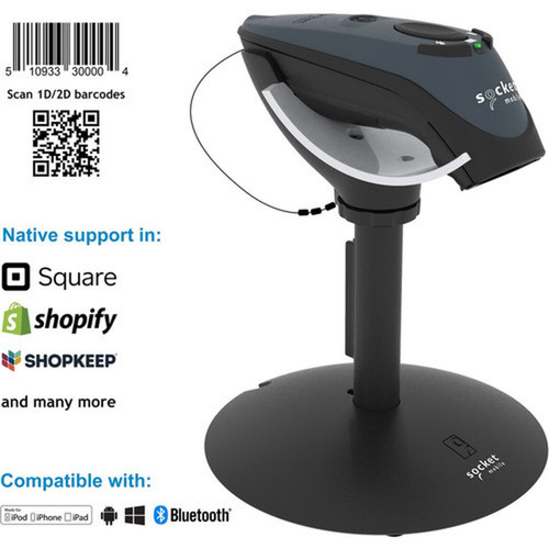Socket Mobile DuraScanreg D740 Universal Barcode Scanner Gray  Charging Stand - Wireless Connectivity - 1949 495 mm Scan - 2D CX3541-2143