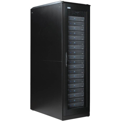Eaton S-Series Rack 42U 30W 42D With Divider Panel - 42U Rack Height - Black - Metal - 90718 kg DynamicRolling Weight Capacity ETN-ENC423042S