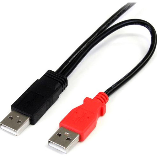 StarTechcom_1_ft_USB_Y_Cable_for_External_Hard_Drive_-_Dual_USB_A_to_Micro_B_-_Type_A_Male_USB_-_Micro_Type_B_Male_USB_-_1ft_-_Black_USB2HAUBY1