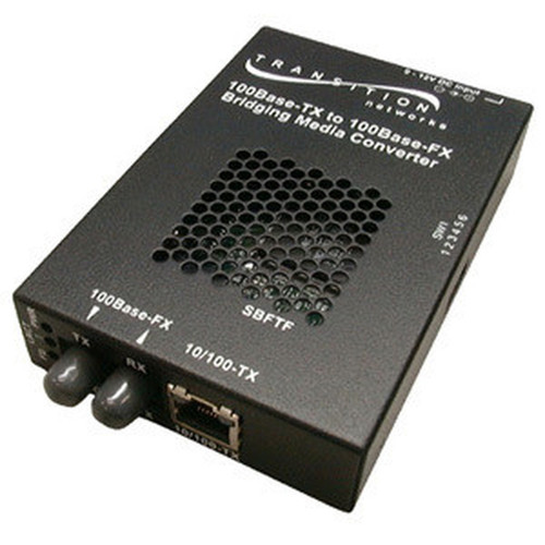 Transition Networks 10100 Bridging 10100Base-TX to 100Base-FX Media Converter - 1 x RJ-45  1 x SC - 10100Base-TX 100Base-FX SBFTF1029-105-NA