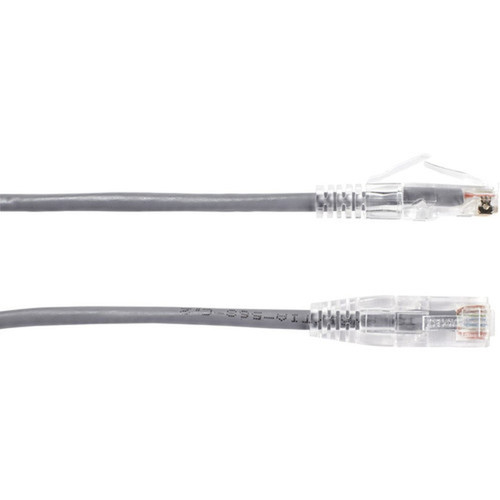 Black Box Slim-Net Cat6 UTP Patch Network Cable - 2 ft Category 6 Network Cable for Patch Panel Wallplate Network Device - First 1 C6PC28-GY-02