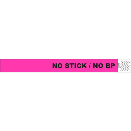 Zebra Color Coded Label - NO STICK  NO BP - 1 Width x 10 Length - Permanent Adhesive - Rectangle - Laser - Pink - Synthetic -  TY-NOSTICKNOBP