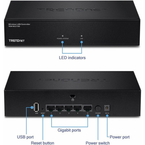 TRENDnet Wireless LAN Controller Built-in 5-Port GB Switch Compatible with TEW-755APTEW-821DAPTEW-825DAP Access Point TEW-WLC100 TEW-WLC100