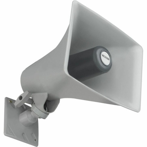 Valcom IP High-Efficiency Horn with Long Line Extender One-Way - 116 dB - Audible - Wall Mountable Box - Gray VIP-130AL-GY-SA