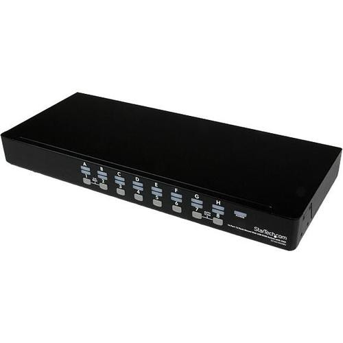 StarTech.com 16 Port 1U Rackmount USB KVM Switch Kit with OSD and Cables - 16 Port - 1U - Rack-mountable (Fleet Network)