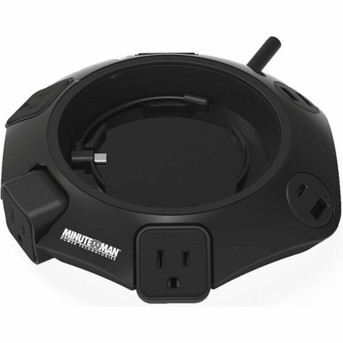 Minuteman MMS MMS-POD4U4 4-Outlets Surge SuppressorProtector - Right Angle - 4 x AC Power 1 x USB Type C 3 x USB Type A - 1080 J - MMS-POD4U4
