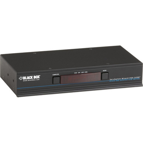 Black Box ServSwitch Wizard VGA USB Single-Head Video - 4 Computers - 1 Local Users - 1920 x 1200 - 1 x Network RJ-45 - 8 x x KV3004A