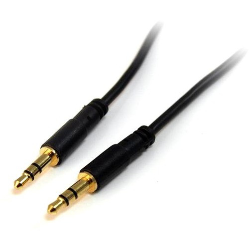 StarTech.com 6 ft Slim 3.5mm Stereo Audio Cable - M/M - Mini-phone Male Stereo Audio - Mini-phone Male Stereo Audio - 6ft - Black (Fleet Network)