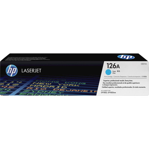 HP 126A (CE311A) Original Toner Cartridge - Single Pack - Laser - Standard Yield - 1000 Pages - Cyan - 1 Each (Fleet Network)