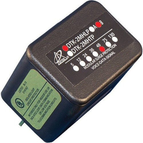 DITEK DTK-2MHLP48B Surge Suppressor - 48 V Input - 48 V DC Output - 20 kA - Datacommunication Telecommunication - TAA Compliant DTK-2MHLP48B