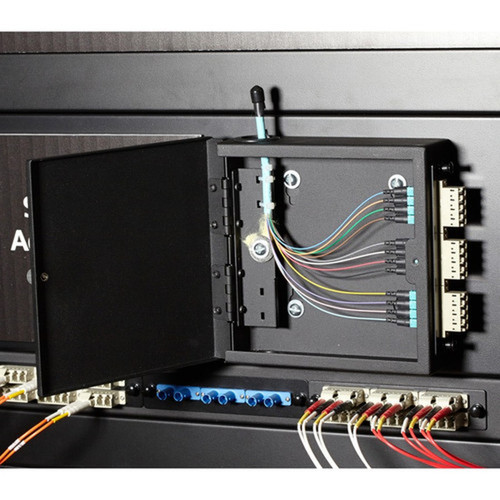 Black Box Mini Wallmount Fiber Enclosure One Adapter Panel Non-Locking - For Patch Panel LAN Switch - Wall Mountable - Cold-rolled JPM399A-R2