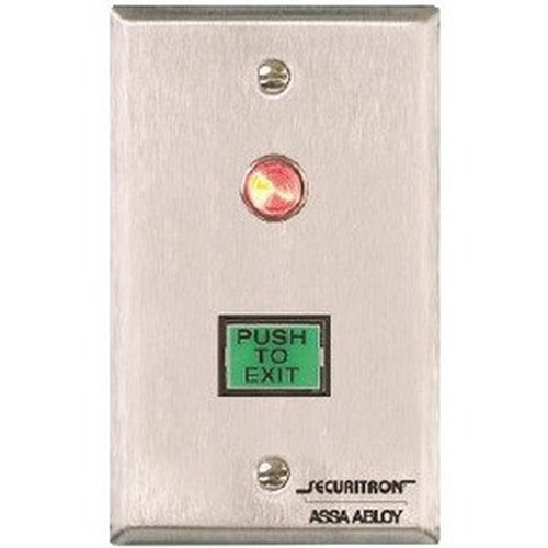 Securitron Push Button Alternate Single Gang - Single Gang - Stainless Steel PB3A
