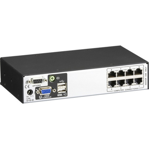 Black Box ServSwitch CX Uno 8-Port - 8 Computers - 1 Local Users - 1920 x 1200 - 9 x Network RJ-45 - 2 x USB1 x VGA - - 1U KV0081A