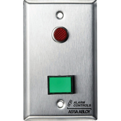 Alarm Controls SLP-1M Single DPDT Momentary Switch MonitoringControl Station - Single Gang - Green SLP-1M