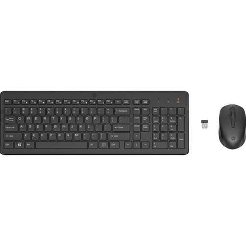 HP 150 Wired Mouse and Keyboard - USB Type A Plunger Cable Keyboard - Black - USB Type A Cable Mouse - Optical - 1600 dpi - Black - 240J7AAABL