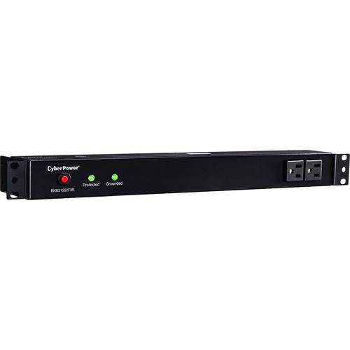 CyberPower_Rackbar_Surge_Suppressor_RM_1U_RKBS15S2F8R_15A_10-Outlet_-_10_x_NEMA_5-15R_-_3600_J_-_120_V_AC_Input_-_120_V_AC_Output_RKBS15S2F8R