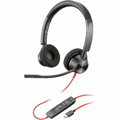 Poly Blackwire 3320 Headset - Microsoft Teams Certification - Stereo - USB Type C, Mini-phone (3.5mm) - Wired - 32 Ohm - 20 Hz - 20 - (Fleet Network)