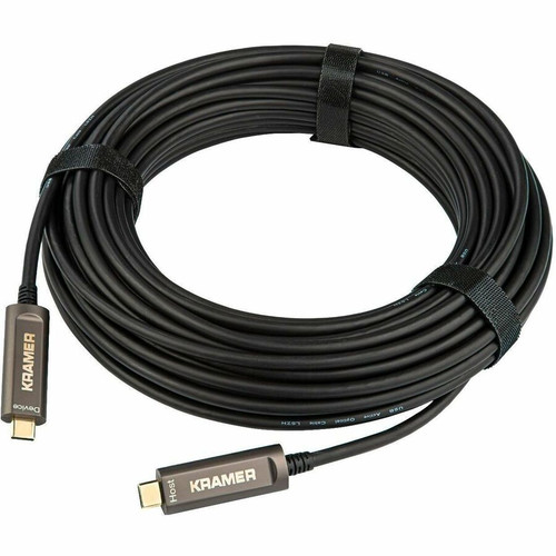 Kramer USB 3.1 Gen-2 Optical USB-C (M) to USB-C (M) Cable - 50 ft Hybrid Fiber Optic Data Transfer Cable for Network Device, USB - 1 x (Fleet Network)