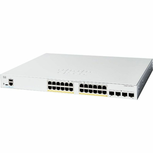 Cisco C1200-24FP-4G Catalyst Managed Ethernet Switch - 24 Port PoE+ Gigabit - 4 SFP Slots - Layer 3375W PoE Budget - Rack-Mountable