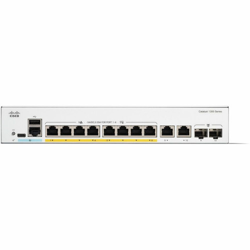 Cisco Catalyst C1300-8P-E-2G Ethernet Switch - 8 Ports - Manageable - Gigabit Ethernet - 10/100/1000Base-T, 1000Base-X - 3 Layer - 2 - (Fleet Network)