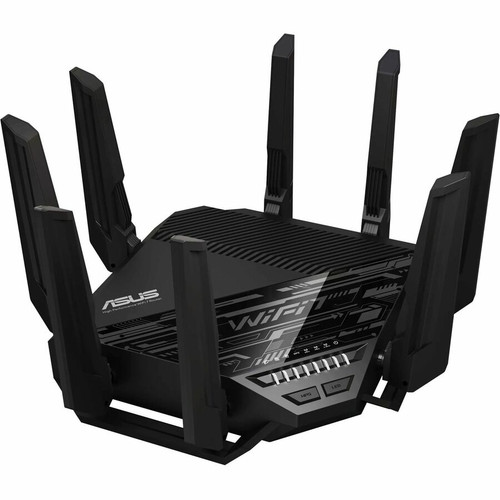 Asus Wi-Fi 7 Ethernet Wireless Router - Tri Band - 2.40 GHz ISM Band - 6 GHz UNII Band - 8 x Antenna(8 x External) - 2.28 GB/s Speed - (Fleet Network)