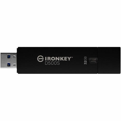 IronKey IKD500S/32GB D500S 32GB USB 3.2 Gen 1 Type-A Encrypted Flash Drive - 260 MB/s Read - 190 MB/s Write - Rugged Zinc Casing