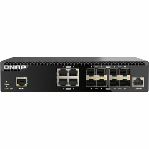 QNAP QSW-M3212R-8S4T Ethernet Switch - 4 Ports - Manageable - 10 Gigabit Ethernet - 10GBase-T, 10GBase-X - 2 Layer Supported - Modular (Fleet Network)