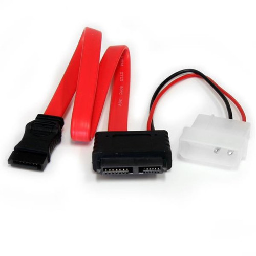 StarTech.com 12in Slimline SATA to SATA w/ LP4 Adapter - SATA for Hard Drive - 1 ft - 1 Pack - 1 x SATA - 1 x SATA (Fleet Network)