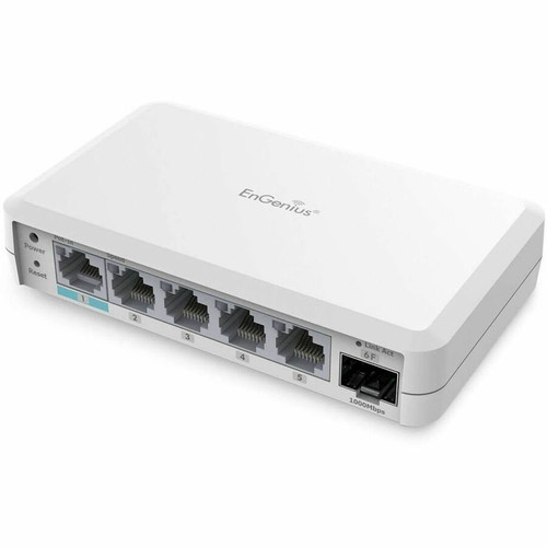 EnGenius EXT1106 5-Port Gigabit Switch Extender - 4x GE Ports - 1x GE PoE Port - 1x SFP Uplink - Layer 2 Managed