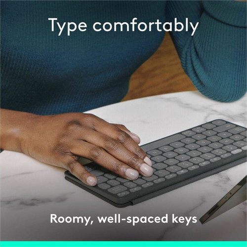 Logitech Keys-To-Go 2 Keyboard - Wireless Connectivity - Bluetooth Volume Control Screen Brightness Media Player Easy-Switch Hot - 920-012867