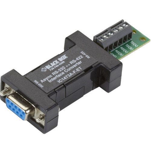 Black Box Async RS-232 to RS-422 Interface Converter - DB9 to Terminal Block - 1 x 9-pin DB-9 RS-232 Serial Female - 1 x Terminal - IC1473A-F-ET