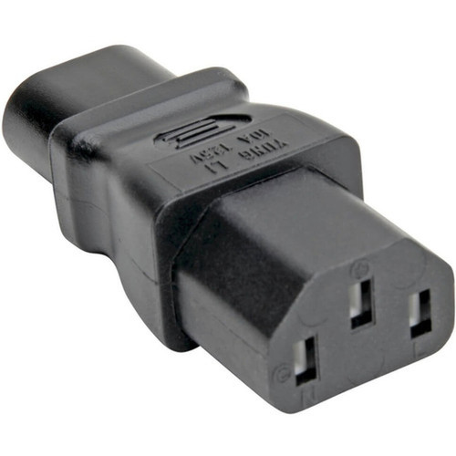 Tripp Lite by Eaton IEC C8 to IEC C13 Power Cord Adapter - 10A 125V Black - 1 x IEC 60320 C8 Plug - 1 x IEC 60320 C13 Receptacle - V P003-000