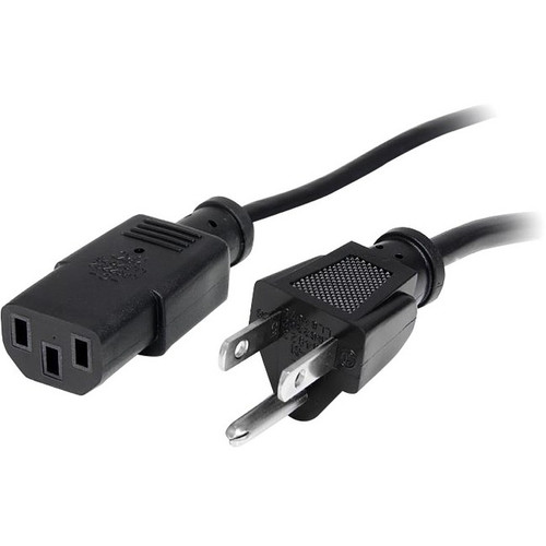 StarTech.com 15 ft Standard Computer Power Cord - NEMA5-15P to C13 - 15ft - NEMA 5-15P - IEC 60320 C13 125V AC - 10A - Black (Fleet Network)