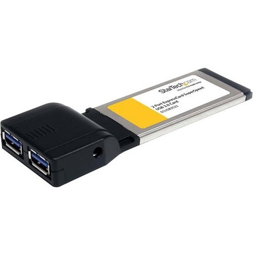 StarTech.com 2 Port ExpressCard SuperSpeed USB 3.0 Card Adapter with UASP Support - 2 x 9-pin Type A Female USB 3.0 USB - Plug-in (Fleet Network)