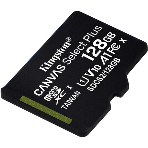 Kingston Canvas Select Plus SDCS2 128 GB Class 10UHS-I U1 microSDXC - 1 Pack - 100 MBs Read SDCS2128GBSP
