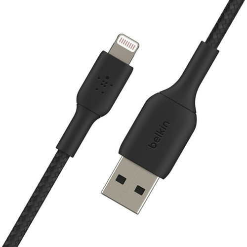 Belkin BoostCharge Braided Lightning to USB-A Cable 1 meter  33 foot Black - 33 ft LightningUSB Data Transfer Cable for iPhone CAA002BT1MBK