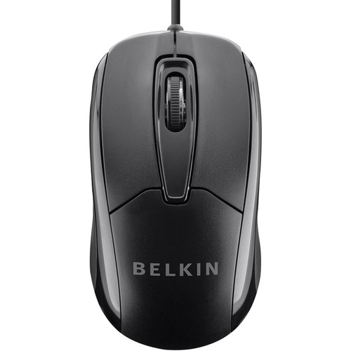 Belkin Mouse - Optical - Cable - 1 Pack - USB - 800 dpi - Scroll Wheel - 3 Button(s) (Fleet Network)